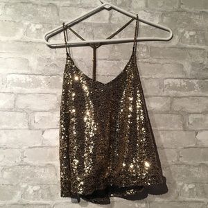 Gold Glitter Crop Top